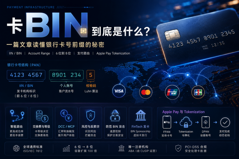 卡 BIN 到底是什么？从 IIN、Account Range 到 Apple Pay Tokenization 的完整解析-九流网络