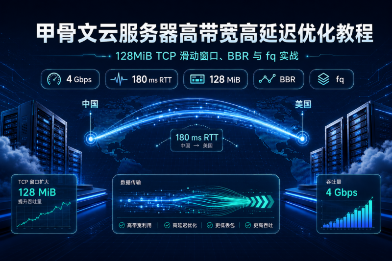 甲骨文云服务器高带宽高延迟优化教程：128MiB TCP 滑动窗口、BBR 与 fq 实战-九流网络